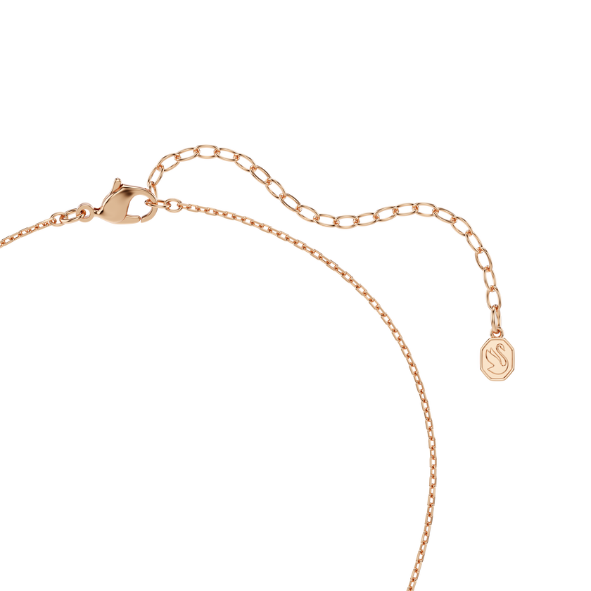 swarovski dextera pendant  round cut  white  rose gold tone plated