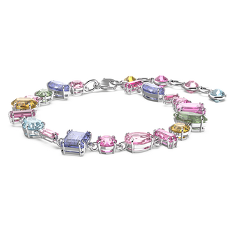 swarovski gema bracelet  multicolored  rhodium plated