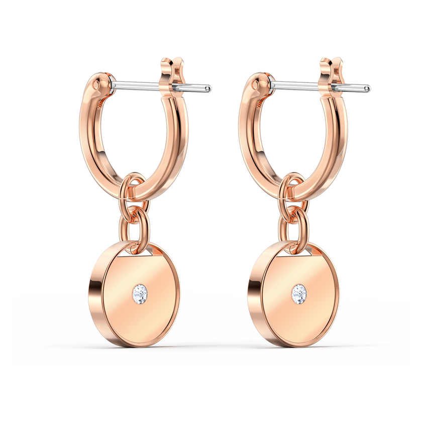 swarovski ginger drop earrings  white  rose gold tone plated