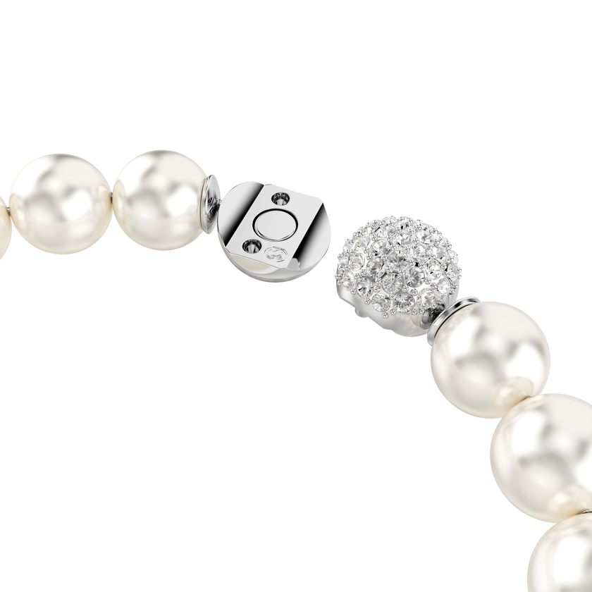 swarovski matrix bracelet  crystal pearl  white  rhodium plated