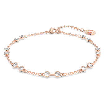 swarovski remix collection strand  round cut  white  18k rose gold finish