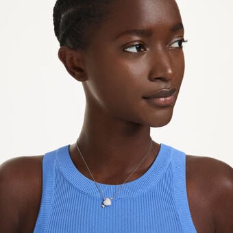 swarovski idyllia pendant  mixed cuts  heart  white  mixed metal finish