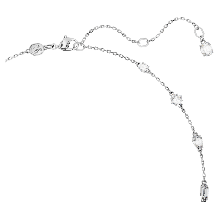 swarovski mesmera necklace  mixed cuts  scattered design  white  rhodium plated