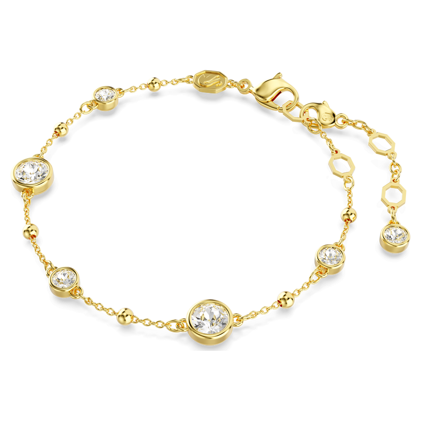 swarovski imber bracelet  round cut  white  gold tone plated