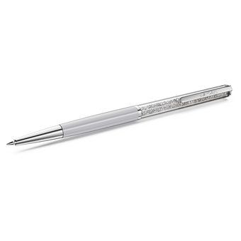 swarovski crystalline silk ballpoint pen white white lacquered chrome plated