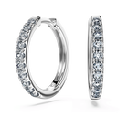 swarovski eternity hoop earrings  lab grown diamonds 0 56 ct tw  round shape  sterling silver