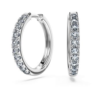 swarovski eternity hoop earrings  lab grown diamonds 0 56 ct tw  round shape  sterling silver