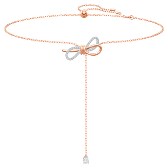 swarovski lifelong bow necklace  bow  white  mixed metal finish