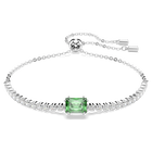 swarovski matrix tennis bracelet mixed cuts green rhodium plated
