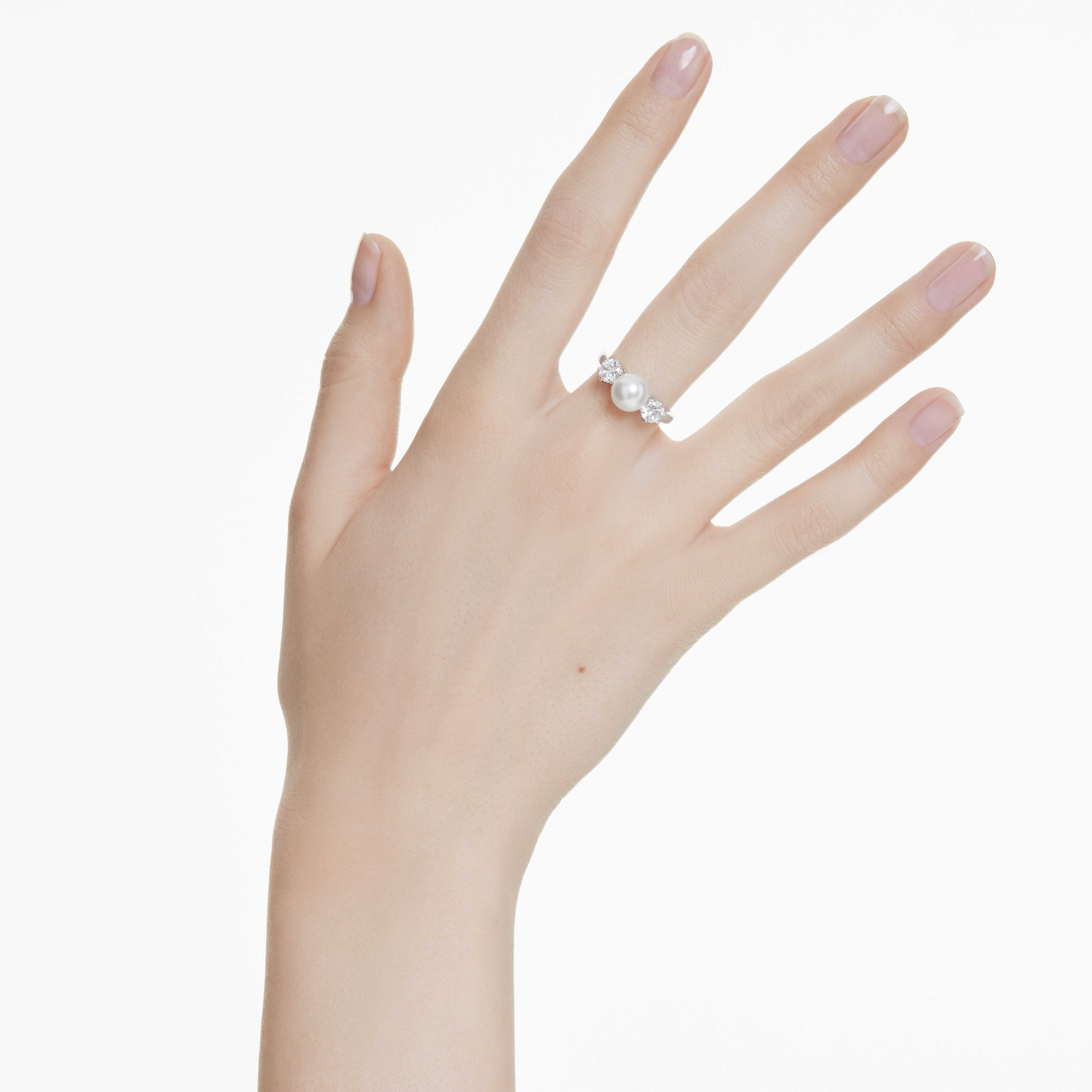 指輪・リング [SWAROVSKI] Matrix Rhodium Crystal Pearl Ring Buy Swarovski Matrix ring, Crystal pearl, Round cut, White