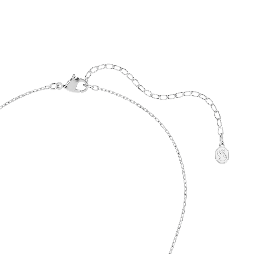 swarovski hyperbola pendant  round cut  white  rhodium plated