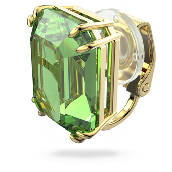 Millenia clip earring, Single, Green, Gold-tone plated swarovski millenia clip earring  single  green  gold tone plated