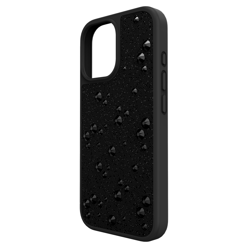swarovski high smartphone case  flat back crystals  iphone  17  black
