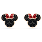 swarovski mickey   minnie stud earrings  multicolored  rose gold tone plated