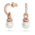 swarovski originally drop earrings  white  rose gold tone plated