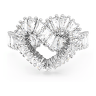 swarovski matrix cocktail ring mixed cuts heart white rhodium plated
