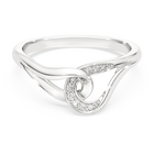 swarovski classica ring  round cut  interlocking  white  sterling silver