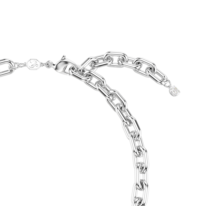 swarovski idyllia necklace  crystal pearl  mixed cuts  white  rhodium plated