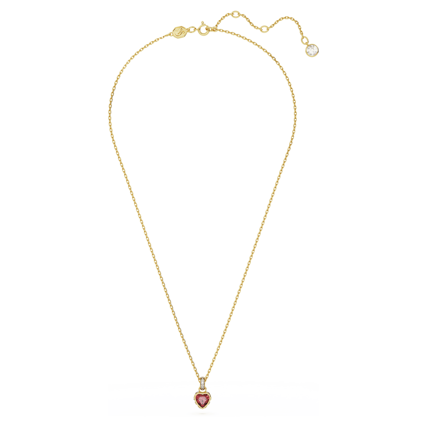 swarovski chroma pendant  heart  red  18k gold finish