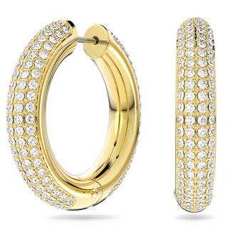 swarovski dextera hoop earrings medium white gold tone plated