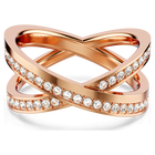 swarovski delta ring  round cut  white  rose gold tone plated