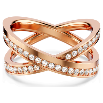 swarovski delta ring  round cut  white  18k rose gold finish