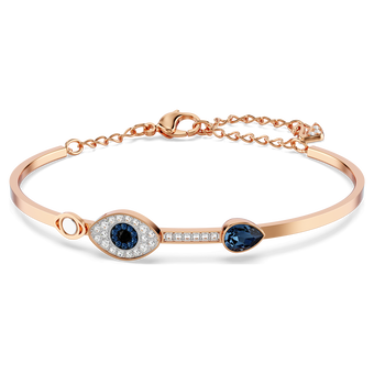 swarovski symbolica bangle  evil eye  blue  mixed metal finish