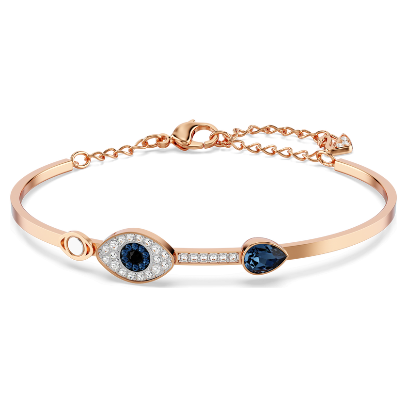 swarovski symbolica bangle  evil eye  blue  mixed metal finish