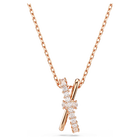 swarovski hyperbola pendant mixed cuts twist white rose gold tone plated