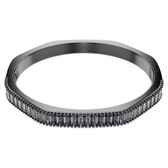 swarovski matrix bangle baguette cut gray ruthenium plated