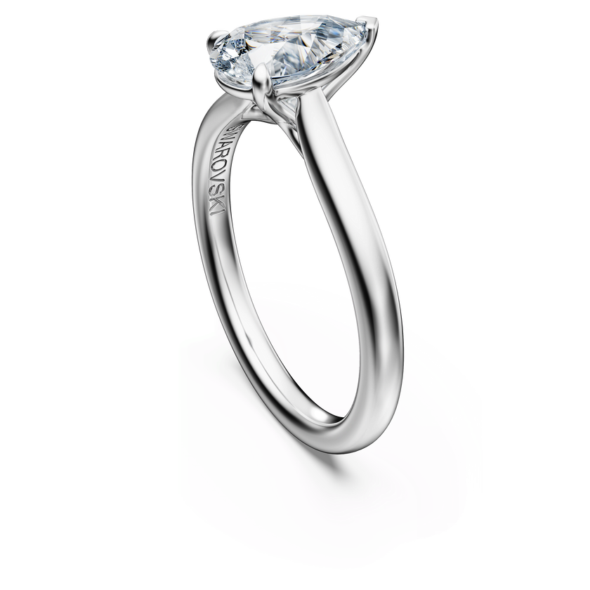 swarovski eternity solitaire ring  laboratory grown diamonds 1 ct tw  pear cut  18k white gold