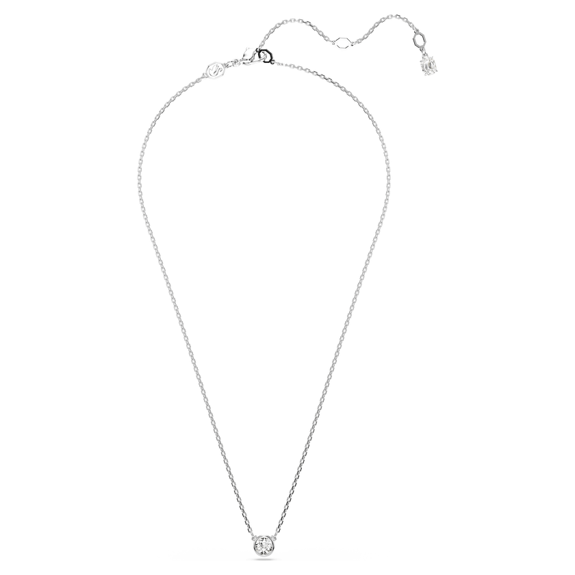 swarovski imber pendant  round cut  white  rhodium plated