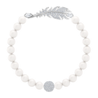 Nice Pearl Bracelet, White, Rhodium plated