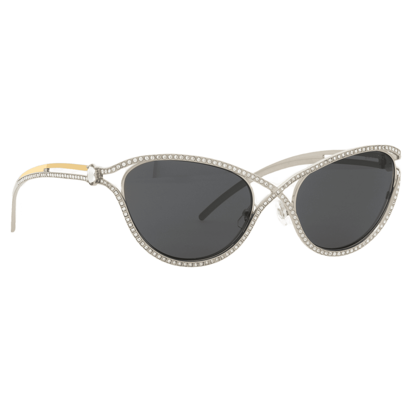 swarovski sunglasses  cat eye shape  sk7025  silver tone