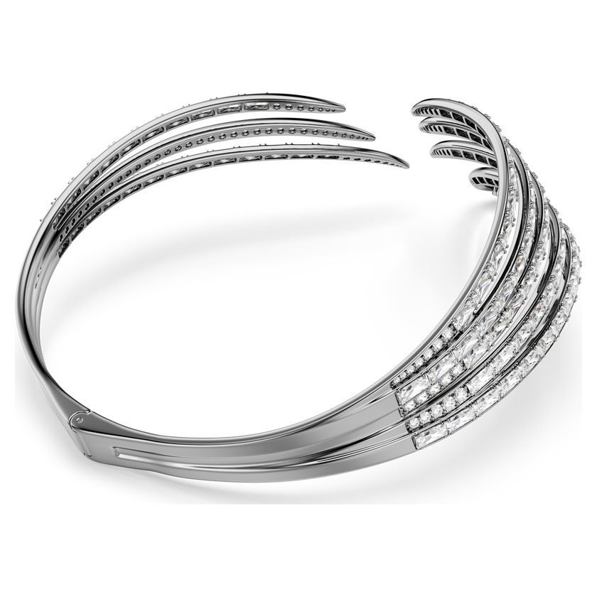swarovski the vienna collection choker  feather  white  ruthenium plated