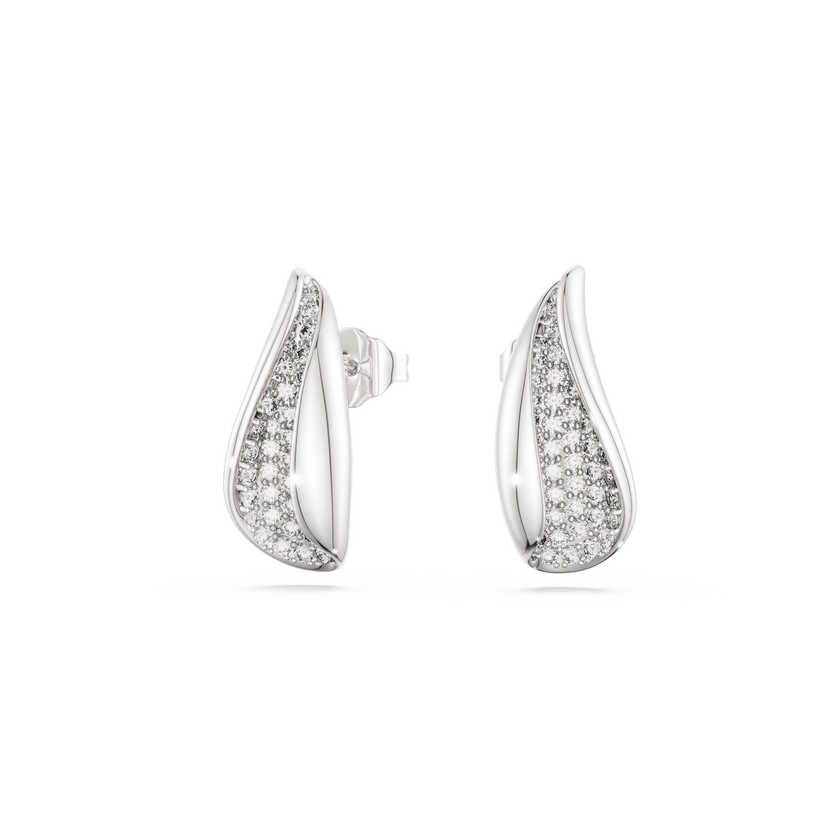 swarovski classica drop earrings  round cut  white  sterling silver