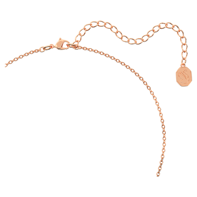 swarovski bella v pendant  round cut  pink  18k rose gold finish