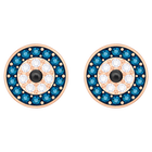 swarovski crystal wishes evil eye pierced earrings multi colored rose gold plating