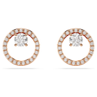 swarovski constella stud earrings round cut white rose gold tone plated