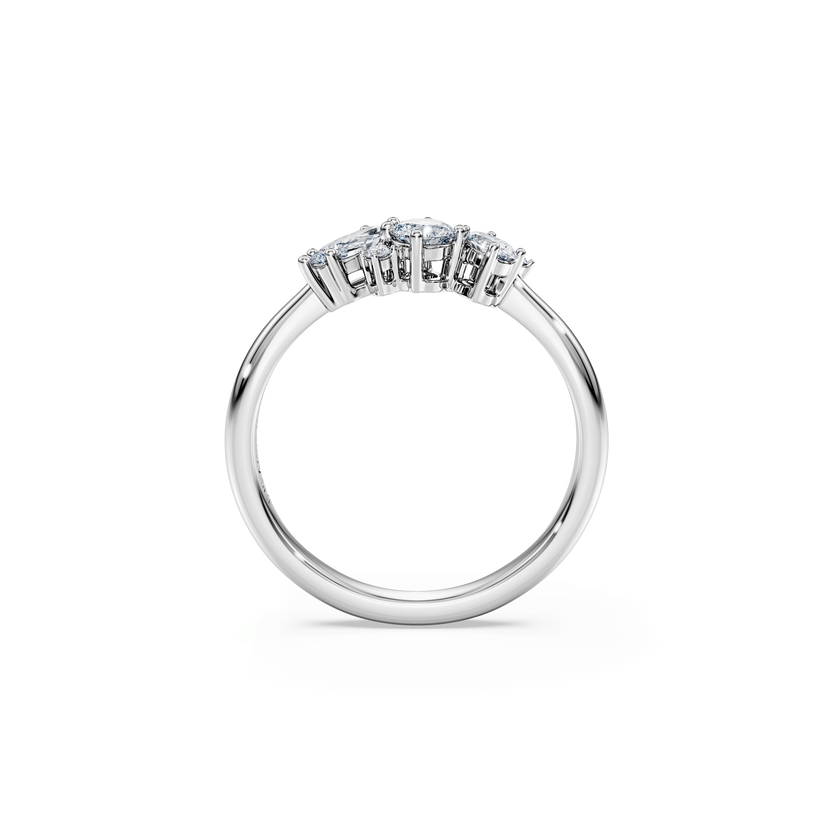 swarovski galaxy ring  lab grown diamonds 0 43 ct tw  mixed shapes  sterling silver
