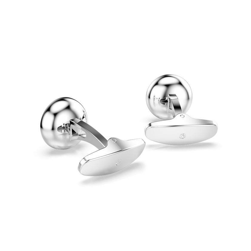 swarovski una angelic cufflinks  round cut  white  rhodium plated