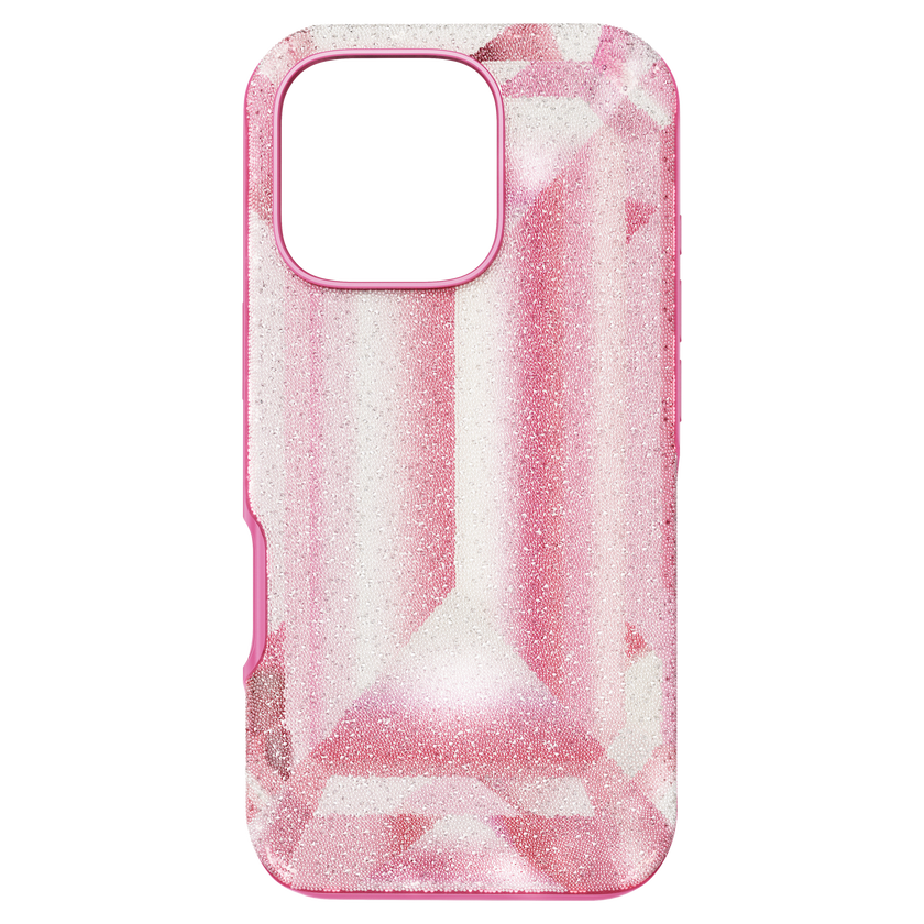 swarovski high smartphone case  crystal print motif  iphone  16 pro  pink