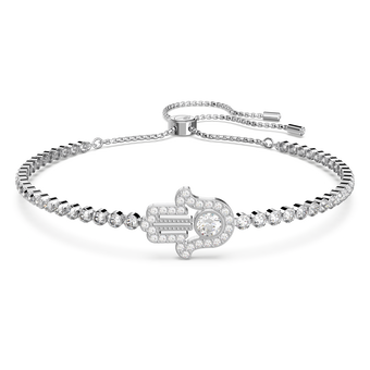 swarovski matrix bracelet  hand  white  rhodium plated