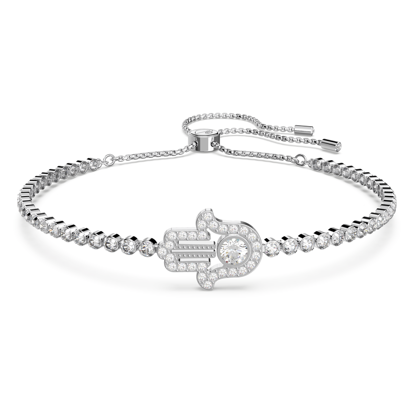 swarovski subtle bracelet  hand  white  rhodium plated
