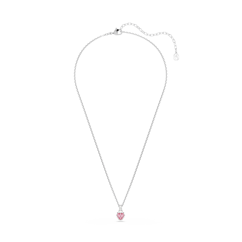 swarovski chroma pendant  mixed cuts  pink  rhodium plated