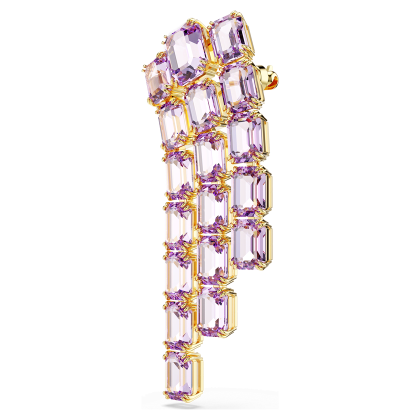 swarovski millenia brooch  octagon cut  purple  gold tone plated