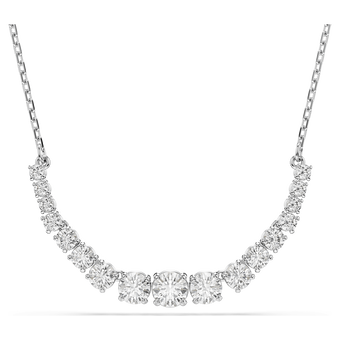 swarovski matrix necklace  gradient of round cuts  white  rhodium plated