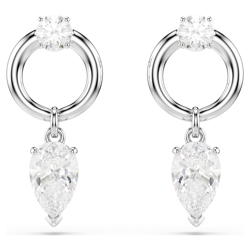 swarovski mesmera drop earrings  mixed cuts  white  rhodium plated