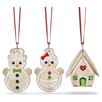swarovski holiday cheers gingerbread ornament set
