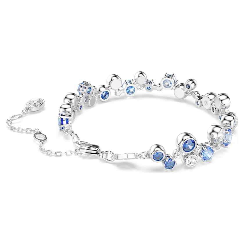 swarovski constella bracelet  mixed cuts  blue  rhodium plated